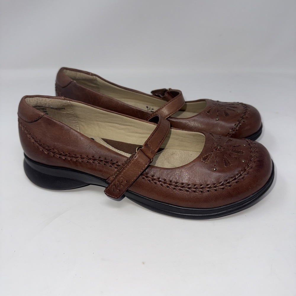 Thom McAn Brown Dublin Leather Mary Janes Flats 40007 US Sz 9.5 Shoes - Picture 3 of 11